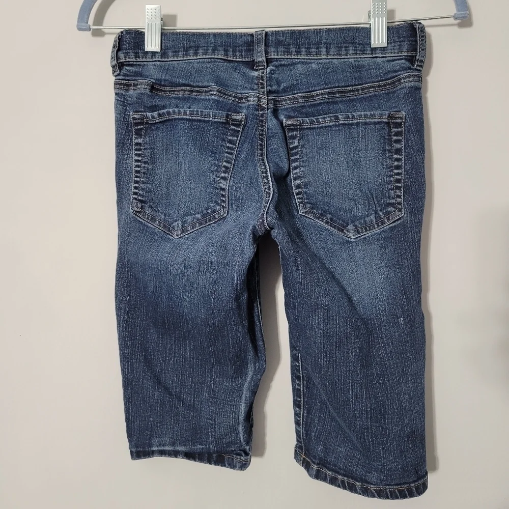 New York & Company Blue Long Inseam Denim Shorts